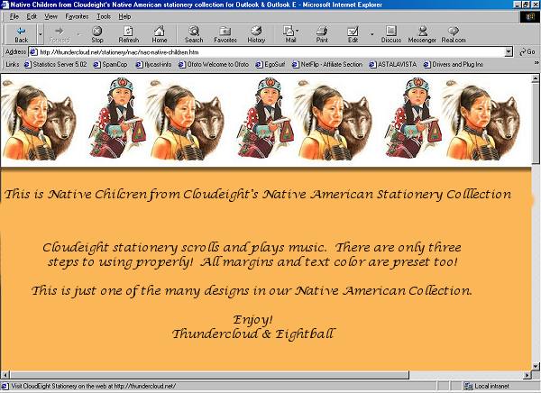 Native American Stationery Collection Screenshot